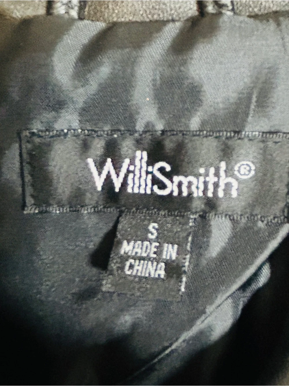 WilliSmith Black Leather Bomber Jacket with Red Trim - Picture 2 of 8